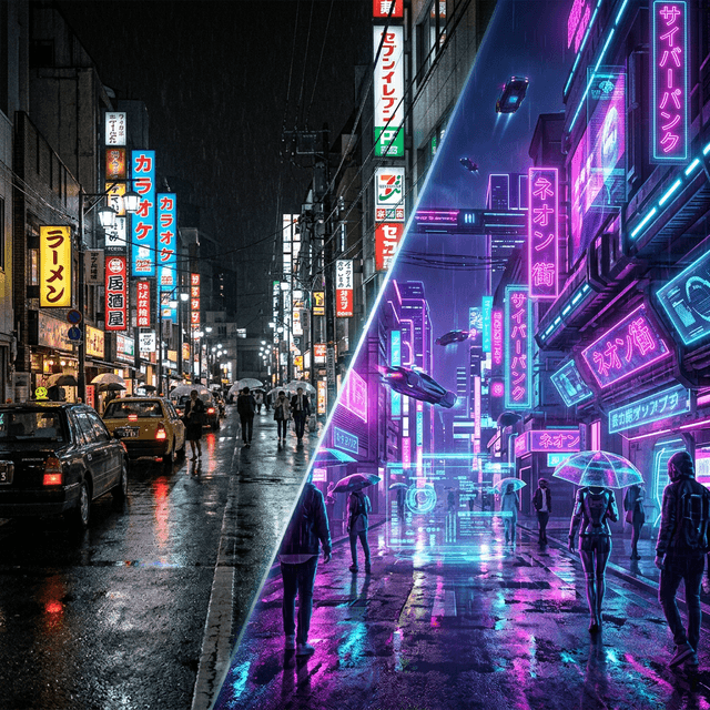 Cyberpunk Neon style example
