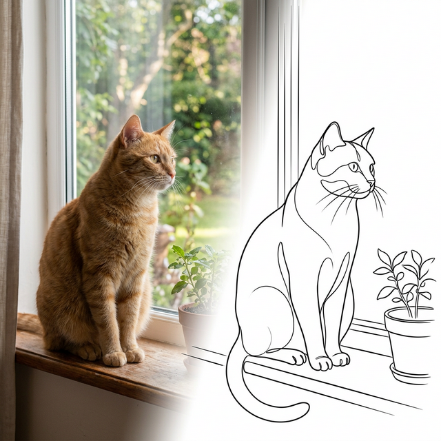 Minimalist Line Art — photo to art transformation