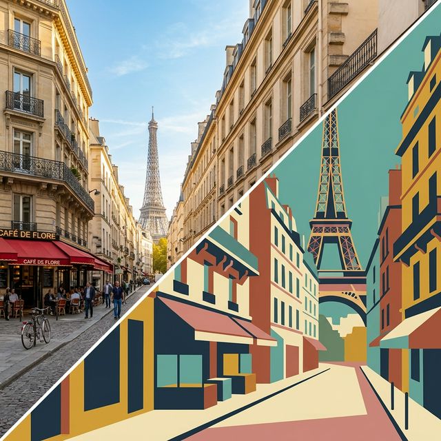 Vintage Travel Poster — photo to art transformation